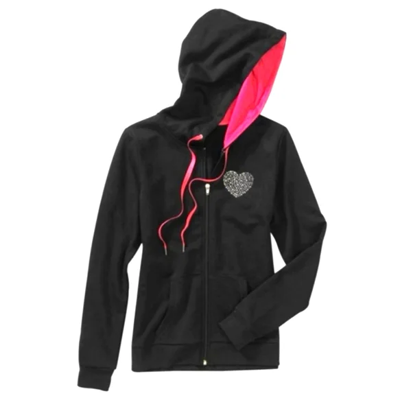 HARD CANDY Sequined Love Hoodie- SIZE- M -Juniors 7-9🧥💖 - Picture 1 of 5